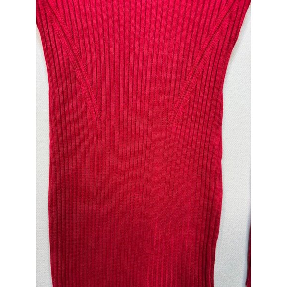 V28 Women's Turtle Neck Bodycon Sweater Dress Knit Long Sleeve Size Small Red - Picture 8 of 12